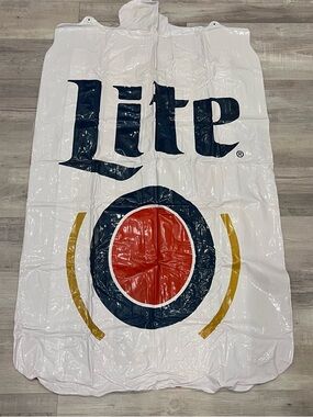 Miller Lite White Inflatable Beach/Pool Float - White with Navy, Red & Gold Logo